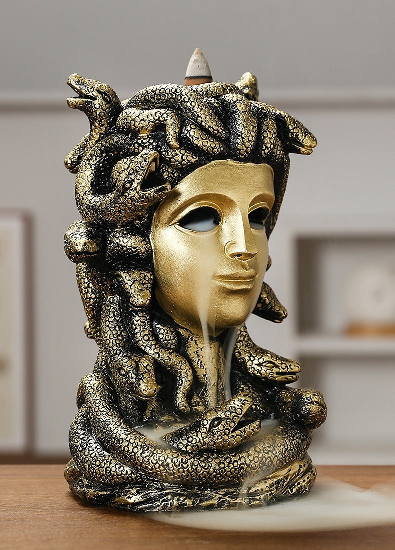Creative Gorgon Medusa Backflow Incense Burner Decoration