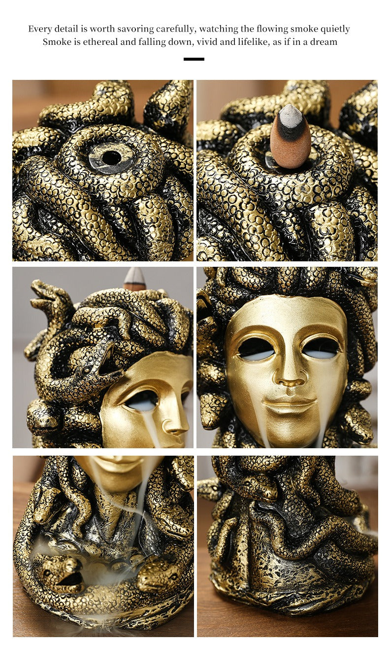 Creative Gorgon Medusa Backflow Incense Burner Decoration