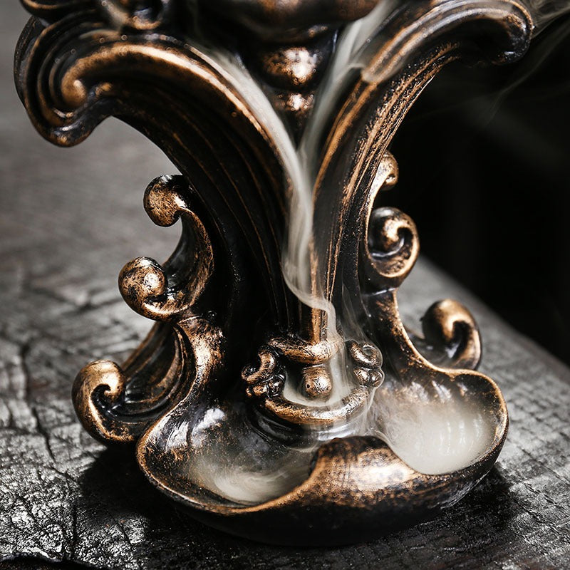 Gothic Spooky Skull Backflow Resin Incense Burner