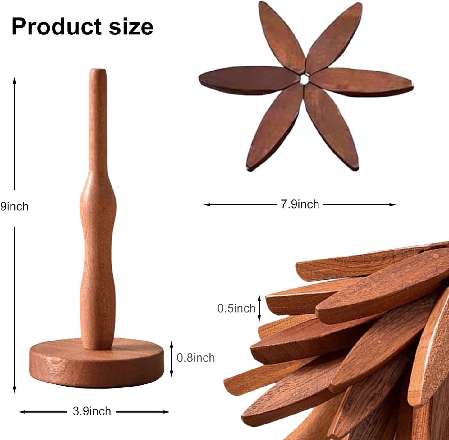 Wooden Tree Trivets for Hot Dishes,Pots,Bowls,Teapots