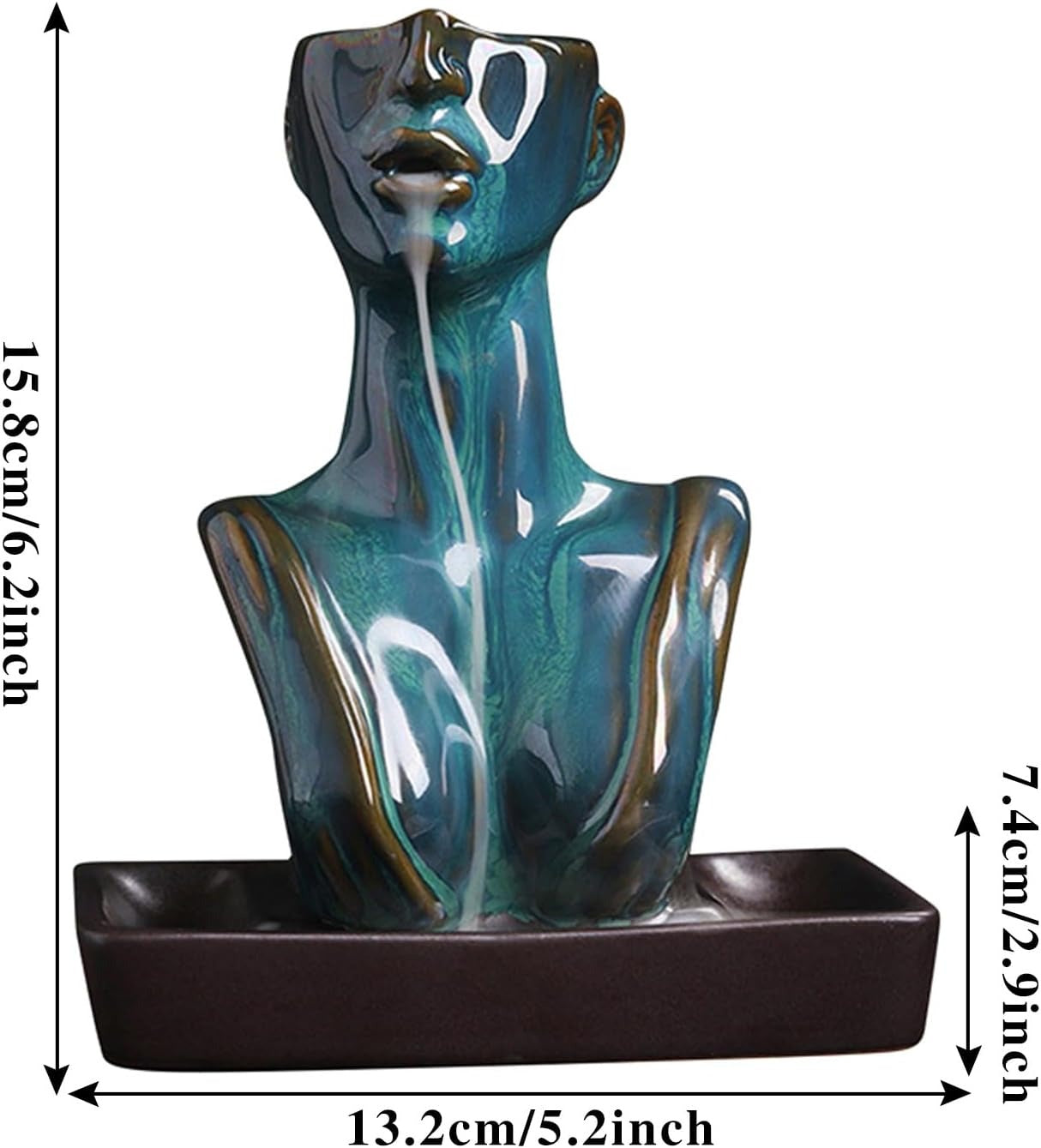 Ceramic Beauty Statue Backflow Incense Burner - Elegant Home Decor