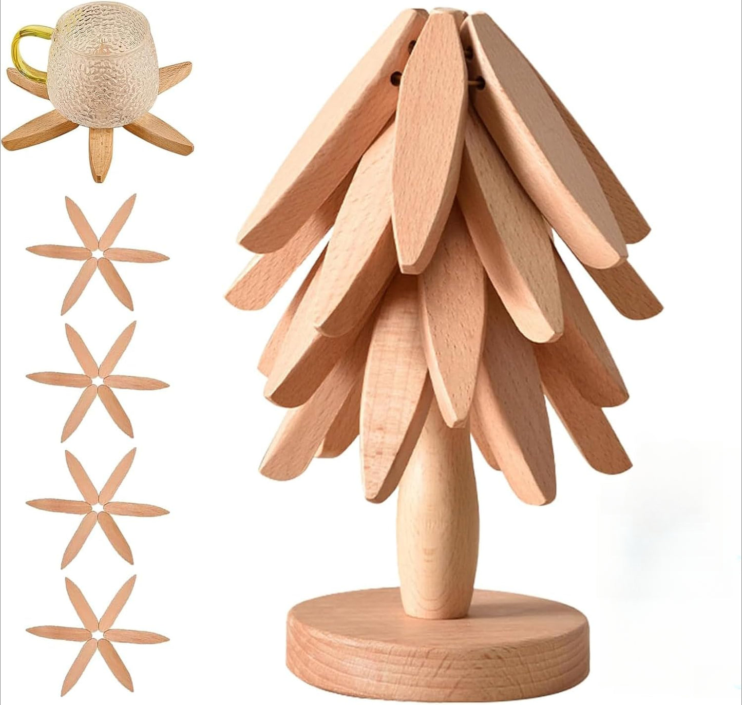 Wooden Tree Trivets for Hot Dishes,Pots,Bowls,Teapots