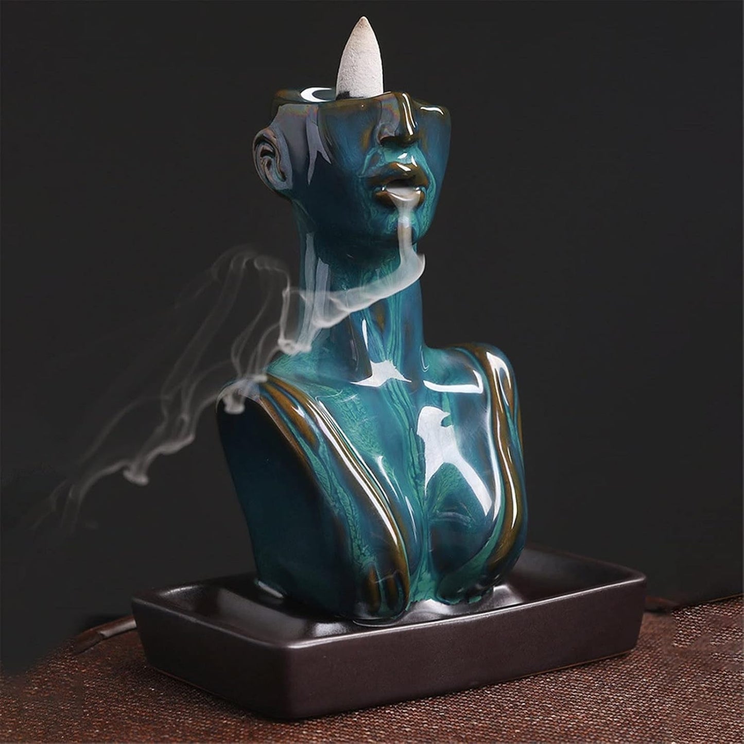 Ceramic Beauty Statue Backflow Incense Burner - Elegant Home Decor