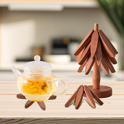 Wooden Tree Trivets for Hot Dishes,Pots,Bowls,Teapots