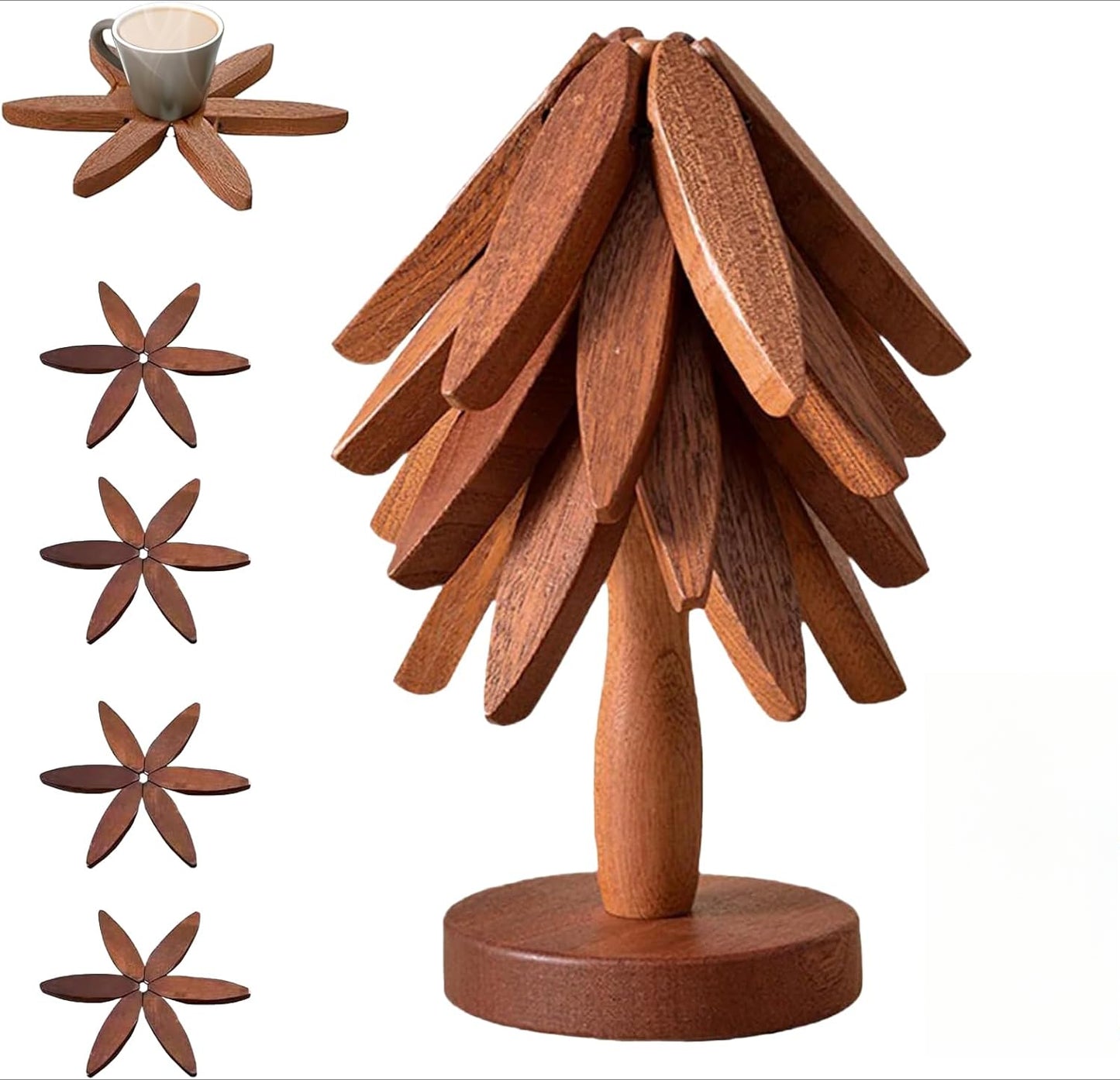 Wooden Tree Trivets for Hot Dishes,Pots,Bowls,Teapots